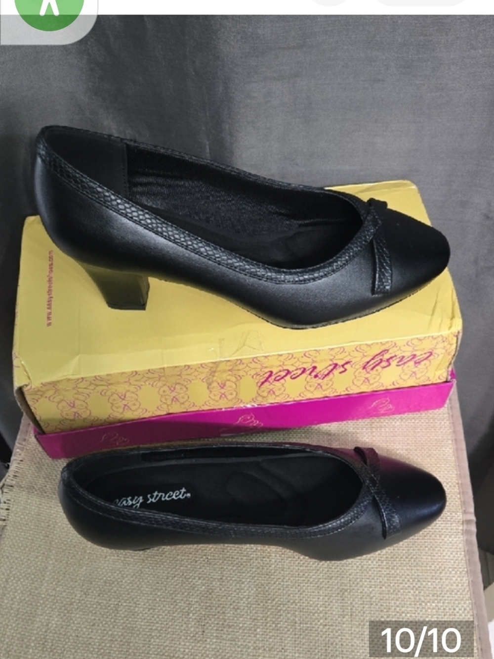 Black Low Block Heel Pumps